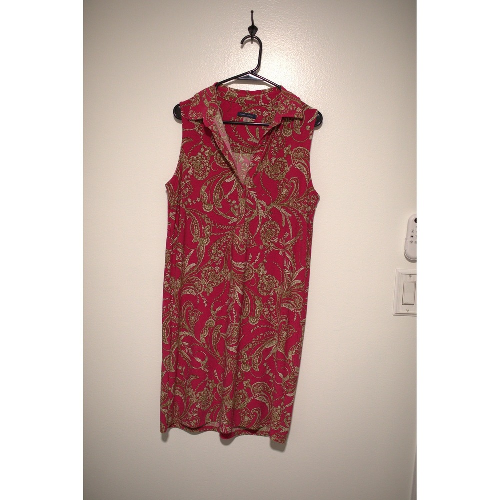 Tommy Hilfiger Pink Gold Paisley Sleeveless Shift Dress Size 6